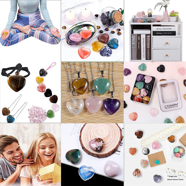 Natural Crystal Quartz Carved Worry Gemstone Healing Stone Mixed DIY Crafts Jewe