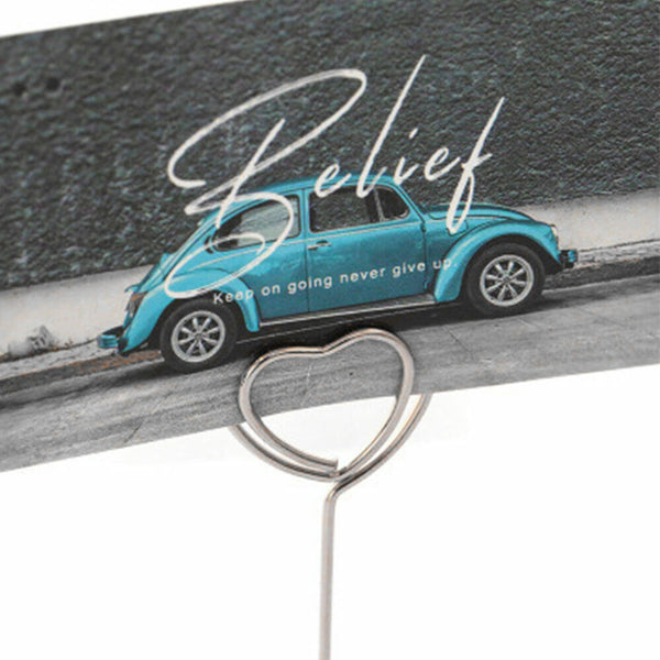 10pcs Wedding Heart Card Stand Number MEMO Place Holder Clip Name Table Shaped