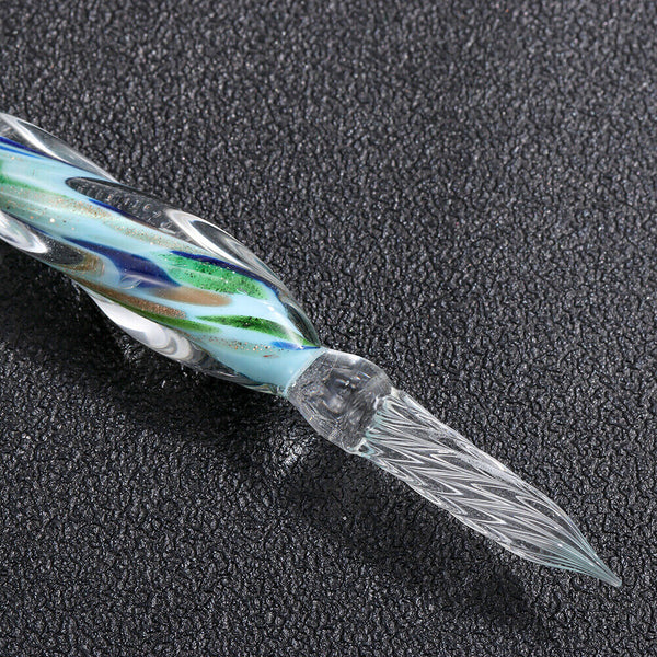 1/2X Glass Dipping Dip Fountain Pen Crystal Signature Ink Filling Calligraphy AU