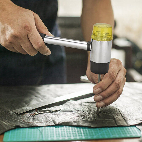 25MM Rubber Mallet Soft Face Hammer Double Side Grip Handle Shaft DIY No Harm AU