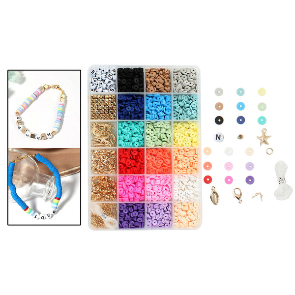 3928X Flat Polymer Clay Beads Spacer for DIY Bracelets Jewelry Making Plastic AU