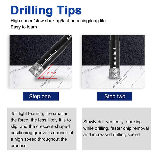 5Pcs Dry Diamond Core Drill Bit 6mm HoleSaw Cut Marble Tile Porcelain Granite AU