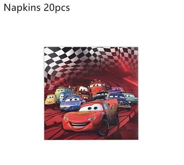 Cars Theme Party Supplies Set – Kids Birthday Banner, Balloons & Tableware Kit
