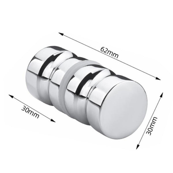 Back-to-Back Glass Door Knob Puller Push Handle Bathroom Shower Aluminum Alloy