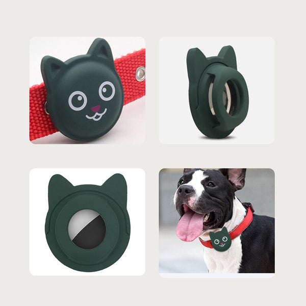 Silicone Pet Protective Case For Apple Airtag Loop GPS Finder Dog Cat Collar Tag