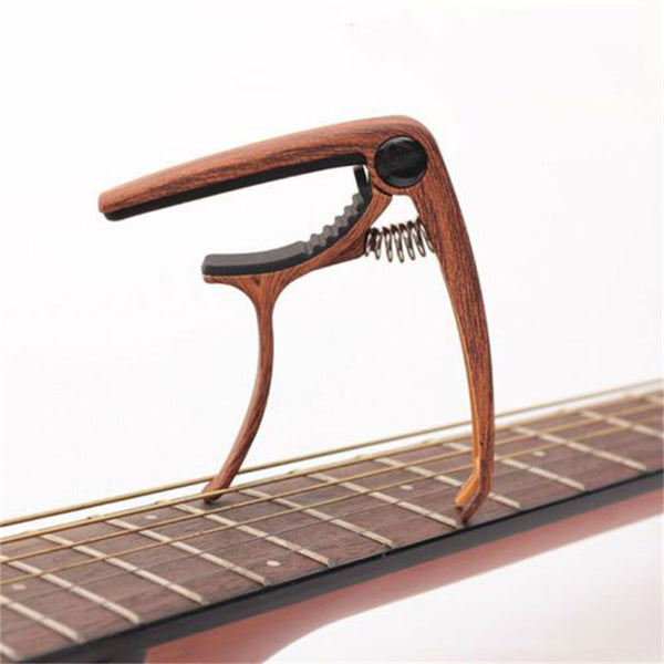 Alloy Quick Change Grain Clamp Key Capo Wood For Acoustic Electric Guitar Bass A