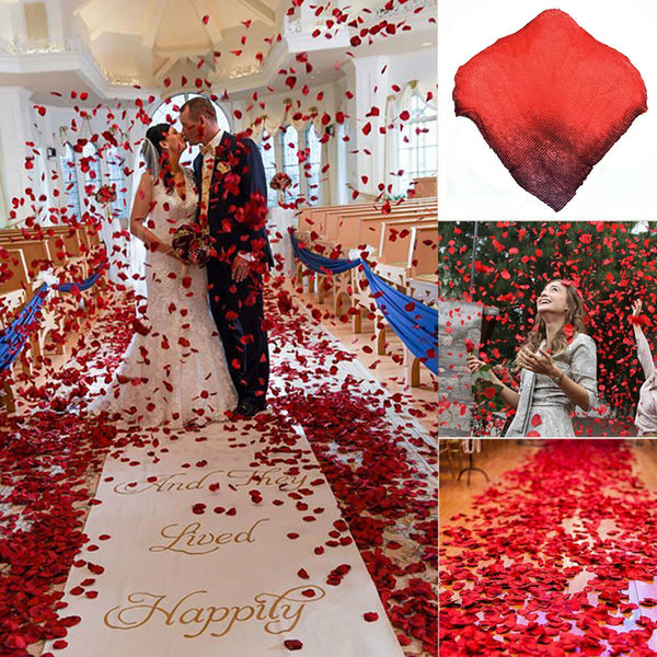 1000pcs Wine Red Silk Petals Flowers Rose Petal Wedding Event Scatters Flower