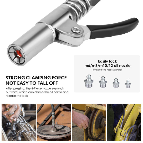 Grease Coupler Heavy-Duty Quick Release Grease Gun Coupler NPTI/8 10000PSI AU