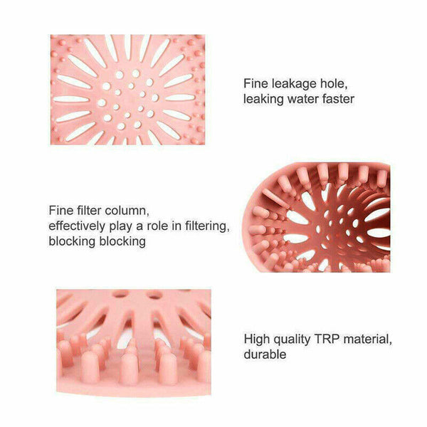 Silicone Drain Cover Sink Catcher Hair Stopper Plug for Bathroom Floor Laundry