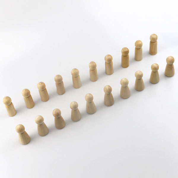 20X Unfinished Wooden Peg Dolls Wooden Tiny Doll Bodies People Decor Wood Crafts