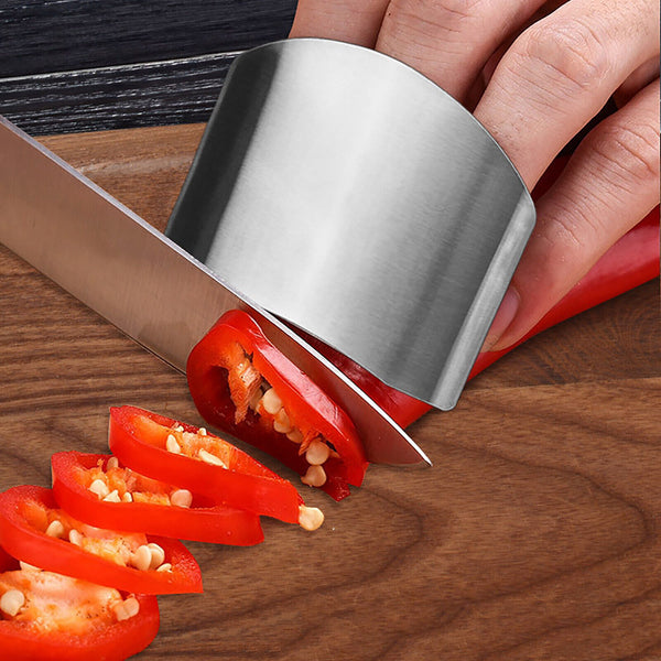1/2PCS Kitchen Tool Slice Knife Finger Protector Safe Stainless Steel Hand Guard
