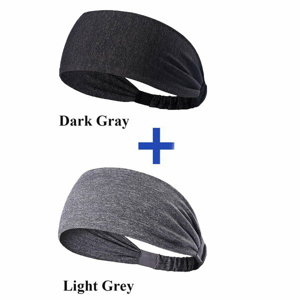 2x Headband Men Women Sweatband Head Band Hair Gym Yoga Stretch Sport Sweat Band