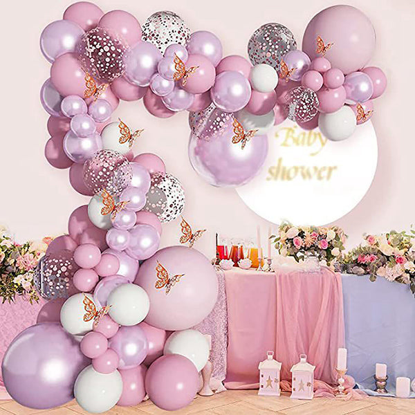 Pink Confetti Balloon Garland Arch Kit Butterfly Birthday Wedding Party Decor AU