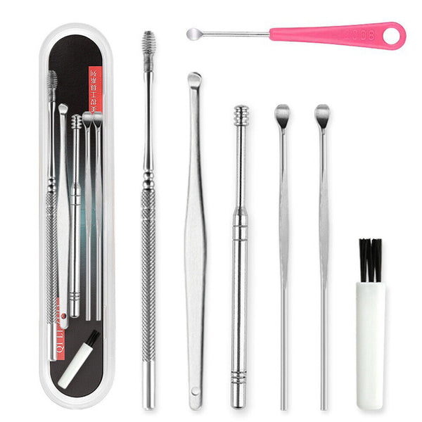 7X Stainless Steel Ear Wax Remover Cleaner Ear Wax Removal Kit Ear pick Curette - Lets Party