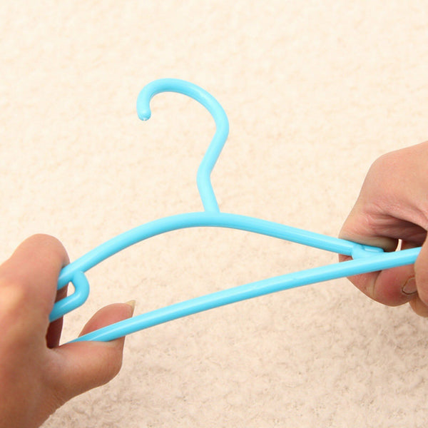 20PCS Kids Coat Hangers Mixed Color Dual Use Antislip Baby Plastic Clothes Rack