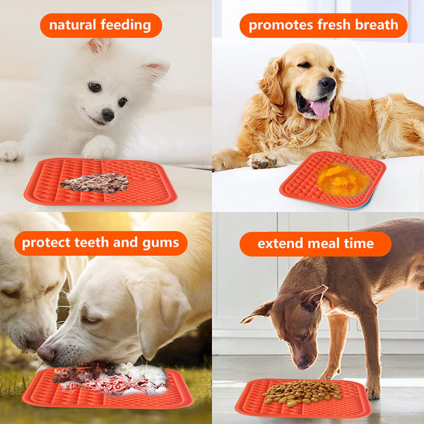 Silicone Dog Pet Lick Mat Pad Boredom Buster Slow Feeder Bath Grooming Helper AU