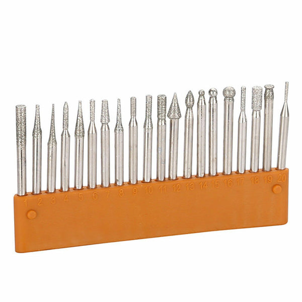 30Pcs + 20pcs Diamond Burr Engraving Rotary Tool Drill Bit Kit Burrs Bur 2 KITS