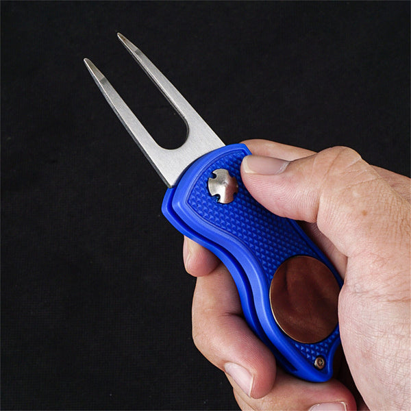 UP 10X Foldable Golf Ball Marker Repairer Pitch Magnetic Mark Divot Repair Tools