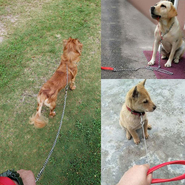 120cm Pet Dog Puppy Metal Chain Lead With Soft Padded Handle Leash Duty AUS