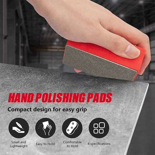 4x Diamond Hand Polishing Pads Tile Glass Grinding Block Pad Marble Sanding Disc