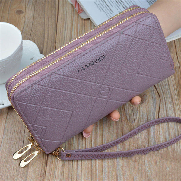 PU Leather Wallet Women Fashion Long Purse Card Phone Holder Case Clutch Handbag