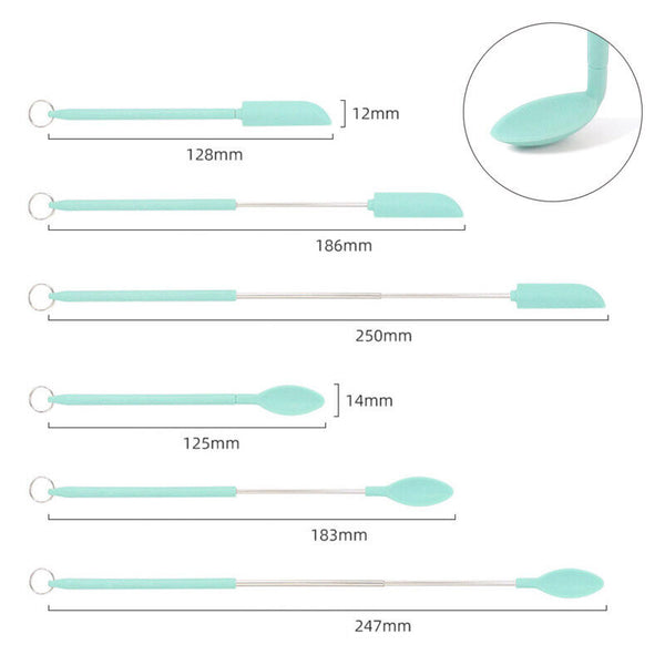 2-4pcs Silicone Telescopic Spatula Multipurpose Double-Headed Cream Cake Scraper