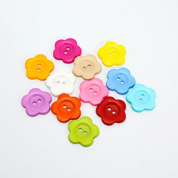 100/200X Bulk 20mm Flower Wintersweet Buttons Craft Scrapbooking Bouquet Sewing