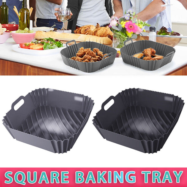 New Square Air Fryer Non-Stick Baking Tray Silicone Pot Basket Liner