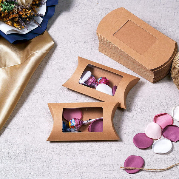 10x Pillow Favor Bag Candy Gift Box Kraft Paper Gift Favour Wedding Party Box AU