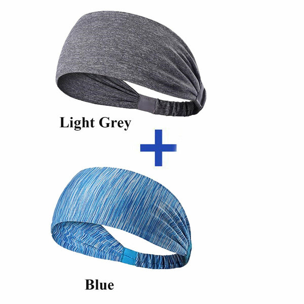 2x Headband Men Women Sweatband Head Band Hair Gym Yoga Stretch Sport Sweat Band