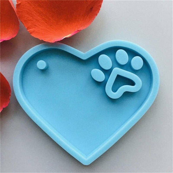 Cute Dog Paw Keychain Epoxy Resin Mold Earrings Pendant Casting Silicone Mould