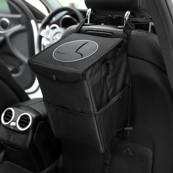 Waterproof Car Organizer Trash Can with Lid Bin Storage Garbage Bag Waste Basket