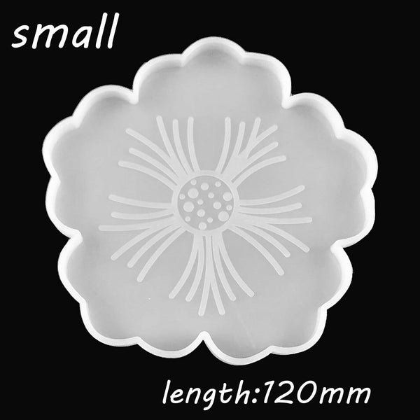 Silicone Flower Coaster Pad Coaster Resin Casting Mold Epoxy Mould Silicone DIY - Lets Party