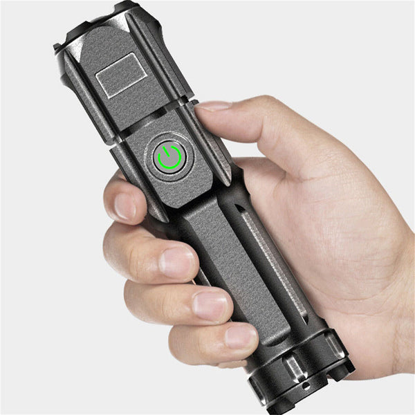 2PCS Zoomable USB Charging Flashlight Strong Flashlight Lamp Tactical Torches