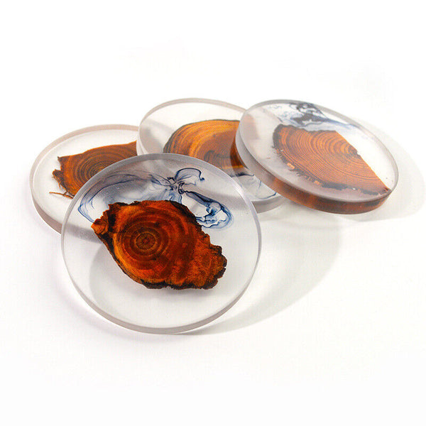 4x Coaster Cup Mat Mold Round Silicone Mould Tool Craft DIY Epoxy Resin Casting