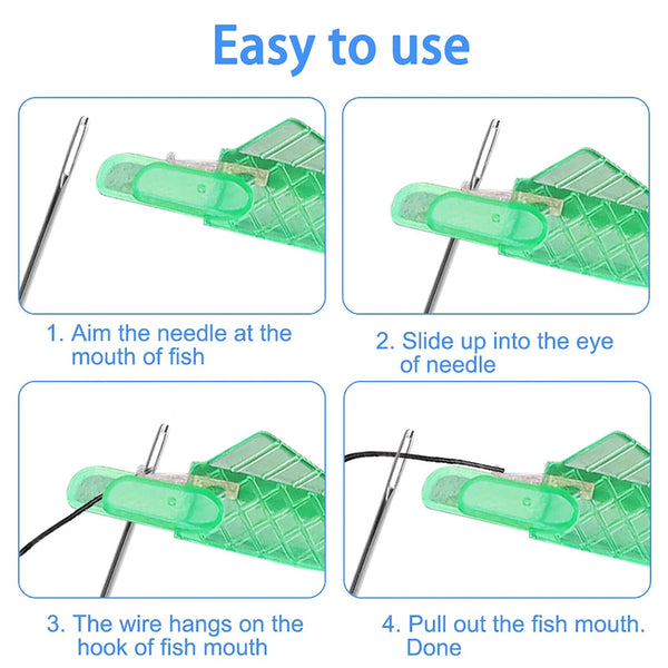 5-50Pcs Green Automatic Quick Sewing Machine Needle Threader Stitch Insertion AU