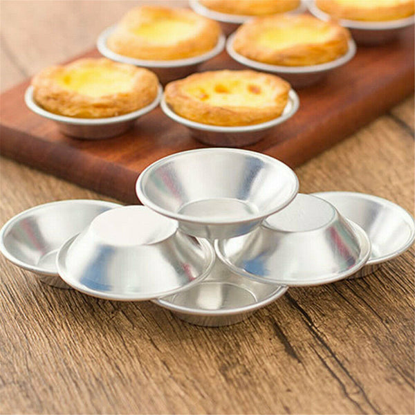 10Pcs Egg Tart Mold Aluminum Hot Baking Tools Cupcake Cake Cookie Pudding Mould