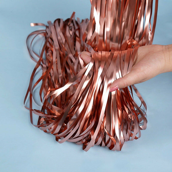 2M Matt Foil Metallic Fringe Tinsel Curtain Backdrop Door Wedding Birthday Party