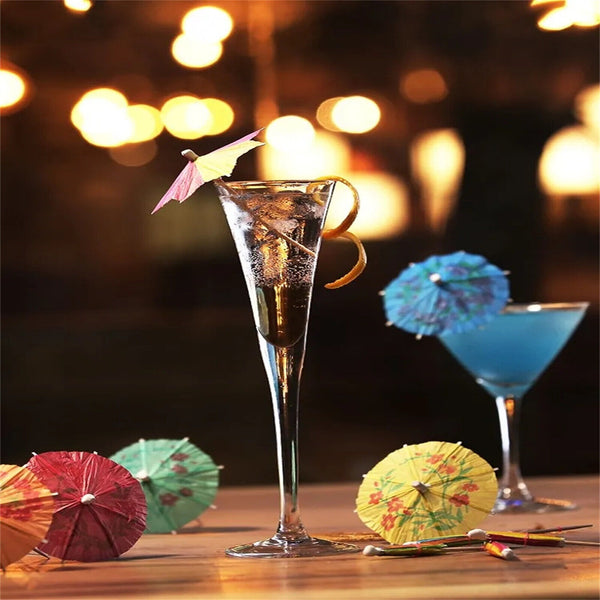 50Pcs Cocktail Drinking Drink Decoration Parasol Umbrella Picks Sticks Party AUS