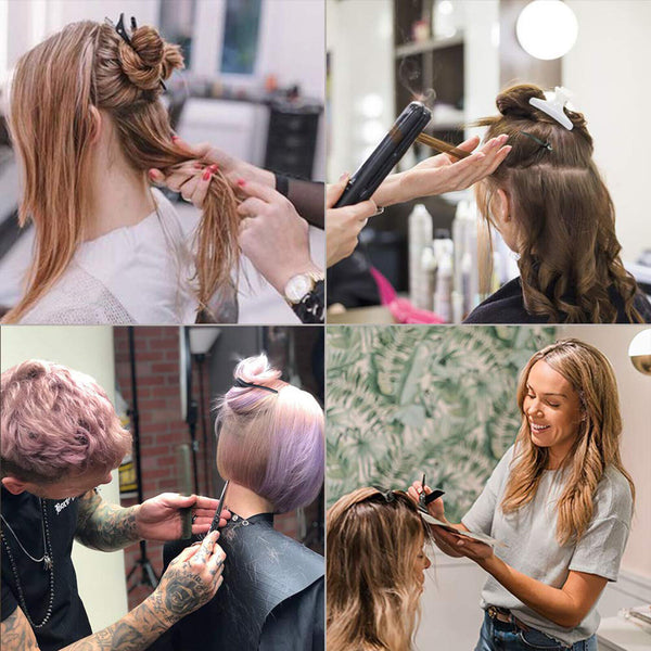 12pcs Black Hair Clip Plastic Sectioning Styling Hairpins Set Hairdressing Tools