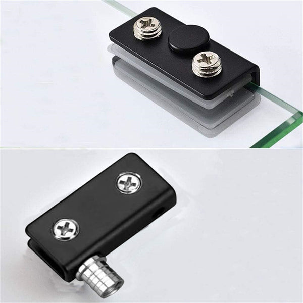 Glass Door Hinges Stainless-Steel Cabinet Pivot Hinge Clip No Drilling