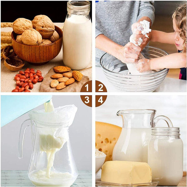 Micron Reusable Nylon Fine 200 Mesh Food Strainer Filter Bag for Nut Milk Coffee