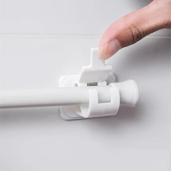 Nail-free Adjustable Curtain Pole Wall Bracket Self-adhesive Rod Holder AU