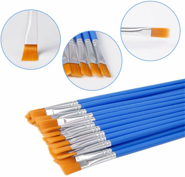 Flat Paint Brushes Small Brush Bulk for Detail Painting Craft Art Gift
