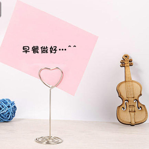 10pcs Wedding Heart Card Stand Number MEMO Place Holder Clip Name Table Shaped