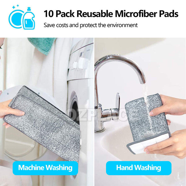 Mop Bucket Wet Dry Rinse Wash 360 Rotating Squeeze Flat Floor Cleaner with Pads - Lets Party