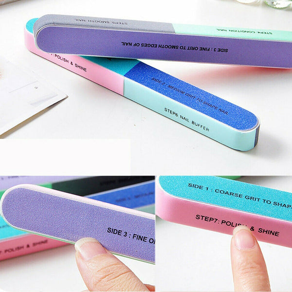 Nail Files Sanding Buffer Grit Emery Gel File Nails Filer Art Pedicure Manicure - Lets Party