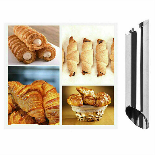 27PCS Croissant Stainless Steel Bread Baking Tube Cream Horn Mould Pastry Mold