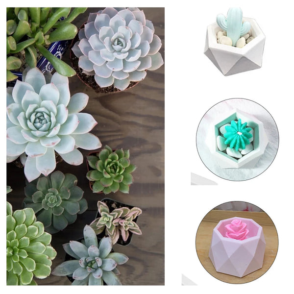 3pcs/Set Plant Flower Pot Silicone Mold Epoxy Resin Candle Holder Mould DIY Tool