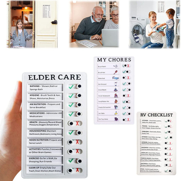 Memo Plastic Board Chore Chart Reusable RV Checklist My Chores Elder Notes Car A